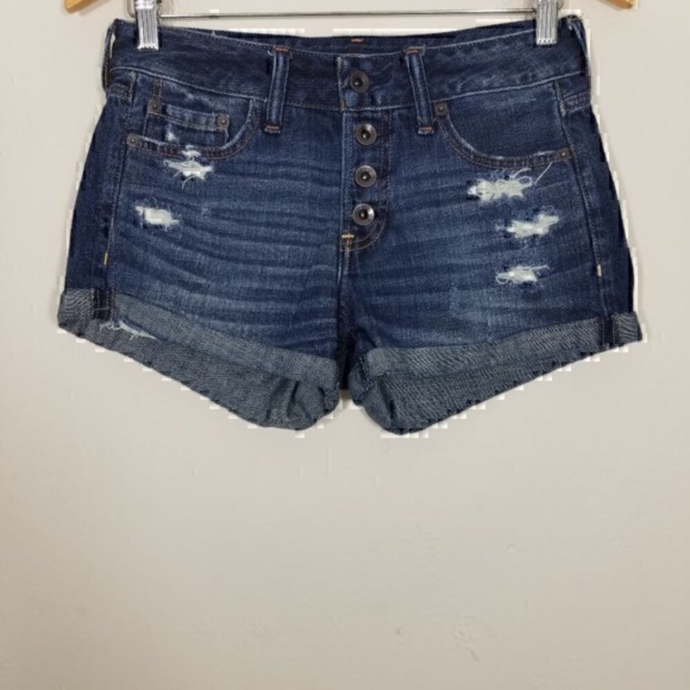 Abercrombie & Fitch Button Fly Distressed Jean Shorts Size 24